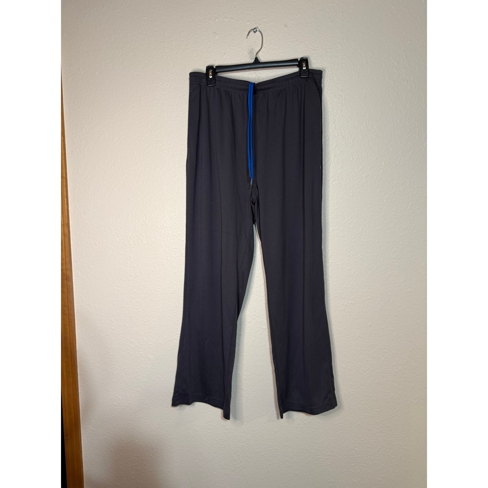 Reebok Mens Athletic Pants XL Grey Blue Drawstring Mesh Joggers 3RSMP907